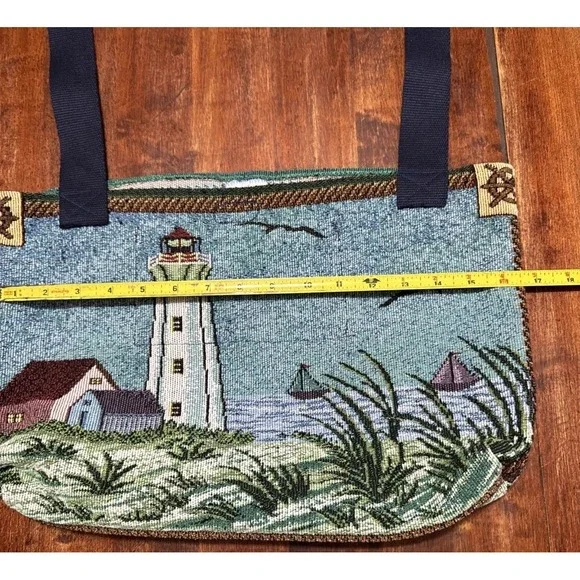 New Handmade Walker Bag Tote Caddy‎  Walker/ Stroller/Cars, Lighthouse Tapestry - Picture 9 of 10